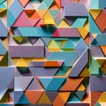 Abstract geometric shapes in pastel colors4, Generative AI