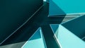 Abstract geometric shapes of teal and dark blue with sharp white lines Royalty Free Stock Photo