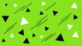 Geometric mosaic structure. Abstract black and white triangles backdrop. Triangle on the green background Royalty Free Stock Photo