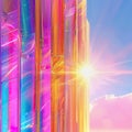 Abstract Geometric Shapes and Vivid Colors in Sunlight Royalty Free Stock Photo