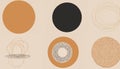 Abstract geometric shapes in warm earth tones circles Royalty Free Stock Photo