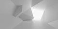 Abstract geometric shapes of white polygon 3d render illustrationarchitecture background texture Royalty Free Stock Photo