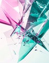 Abstract Geometric Shattered Crystal Effect With Pink And Teal Colors Royalty Free Stock Photo