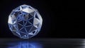 Abstract Geometric Sphere with Blue Light and Reflections Royalty Free Stock Photo