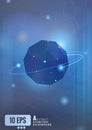 Abstract geometric sphere on blue purple BG Royalty Free Stock Photo