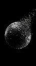 Abstract Geometric Sphere Exploding Concept - Digital Disintegration on Black Royalty Free Stock Photo
