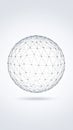 Abstract geometric sphere network structure with connected nodes and lines on a clean background Royalty Free Stock Photo