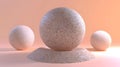 Abstract geometric spheres on a soft pastel background Royalty Free Stock Photo