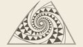 Abstract Geometric Spiral, Dynamic Triangular Form, vector design Generative AI Royalty Free Stock Photo