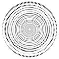 Abstract geometric spiral, ripple element with circular, concentric lines. Abstract monochrome element