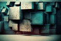 Abstract geometric square background. Toned image double exposure. Generative AI