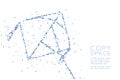 Abstract Geometric Square box pixel pattern Pakpao Kite shape, freedom concept design blue color illustration