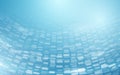Abstract geometric square dynamic floating on blue background. Futuristic technology digital hi-tech concept. Vector illustration