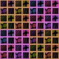 Abstract geometric square seamless spots and stripes pattern for wrapping paper and fabrics and linens and kids