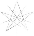 Abstract geometric starburst design with intersecting lines and sharp points in black and white Royalty Free Stock Photo
