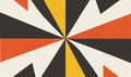 Retro Geometric Starburst Pattern in Orange, Yellow, Black, and White Royalty Free Stock Photo