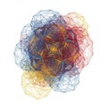 Abstract geometric structure featuring a complex web of interconnected, multicolored Royalty Free Stock Photo