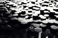 Abstract geometric surface. Hexagonal black background. 3D Rendering