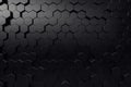 Abstract geometric surface. Hexagonal black background. 3D Rendering