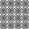 Abstract geometric swirl hypnotize seamless pattern with black ormament on white background. Template design for web Royalty Free Stock Photo