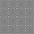 Abstract geometric swirl hypnotize seamless pattern with black ormament on white background. Template design for web page,