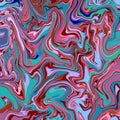 Abstract geometric swirl marbled pattern with wavy curved stripes in bright magenta, pink, purple, blue and green tones