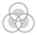 Abstract geometric symbol, pattern of intersecting and overlapping circles