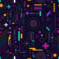 Abstract Geometric Tech Seamless Pattern Royalty Free Stock Photo