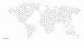 Abstract geometric technological World map background. Vector creative design.
