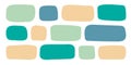 Abstract geometric text box. Empty doodle speech bubbled, rectangle simple highlights shapes, random form elements. Isolated.