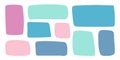 Abstract geometric text box. Empty doodle speech bubbled, rectangle simple highlights shapes, random form elements. Isolated.