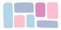 Abstract geometric text box. Empty doodle speech bubbled, rectangle simple highlights shapes, random form elements. Isolated.