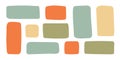 Abstract geometric text box. Empty doodle speech bubbled, rectangle simple highlights shapes, random form elements. Isolated.