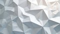 Abstract geometric texture with sharp facets, smooth planes. White, silver metallic surfaces create modern, crystalline look. Royalty Free Stock Photo