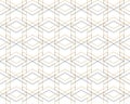 Abstract geometric line tile pattern. Seamless backdrop with rhombus ornament in geometric style of 1930s Royalty Free Stock Photo