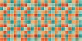 Abstract geometric tile pattern with teal, orange, and beige squares. Generative AI Royalty Free Stock Photo