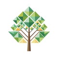 Abstract Geometric Tree Illustration with Modern Design Elements and Triangle Pattern Royalty Free Stock Photo