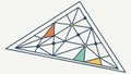 Abstract Geometric Triangle with Colorful Segments, vector design Generative AI Royalty Free Stock Photo