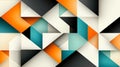 Abstract Geometric Triangle Pattern with Orange Beige Teal and Black Royalty Free Stock Photo