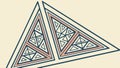 Abstract Geometric Triangle Pattern. Repeating pyramid structure, vector design Generative AI Royalty Free Stock Photo