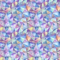 Abstract geometric triangles seamless pattern. Watercolor hand drawn texture Royalty Free Stock Photo