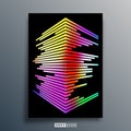 Abstract geometric typography with gradient colorful lines design for poster, flyer, brochure cover, or other printing products Royalty Free Stock Photo