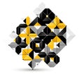 Abstract geometric vector background isolated, tech style engine looks like composition, innovate technology data information