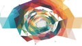 Abstract Geometric Vortex Multicolored Light Tunnel, vector design Generative AI Royalty Free Stock Photo