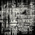 Abstract Geometric Wall Art With Glitch Textures And Black Grid Lines