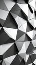 Abstract geometric wall pattern with monochromatic triangular shapes and shadows Royalty Free Stock Photo