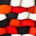 Abstract Geometric Wave Pattern with Red, Orange, Black, and White Royalty Free Stock Photo