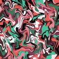 Abstract geometric wavy background in red, green, white and black colors Retro design print Royalty Free Stock Photo