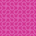 Abstract geometric wavy pattern with creative shapes. Decorative seamless pink background. Stylish bright curly texture