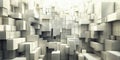 Abstract geometric white blocks background